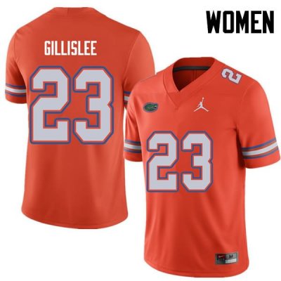 Women's Florida Gators #23 Mike Gillislee NCAA Jordan Brand Orange Authentic Stitched College Football Jersey QHC1062VM